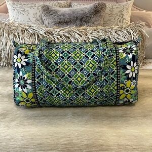 VERA BRADLEY Daisy Daisy 2008 M Duffle Bag Carryon Green Blue Girl Scouts Y2K